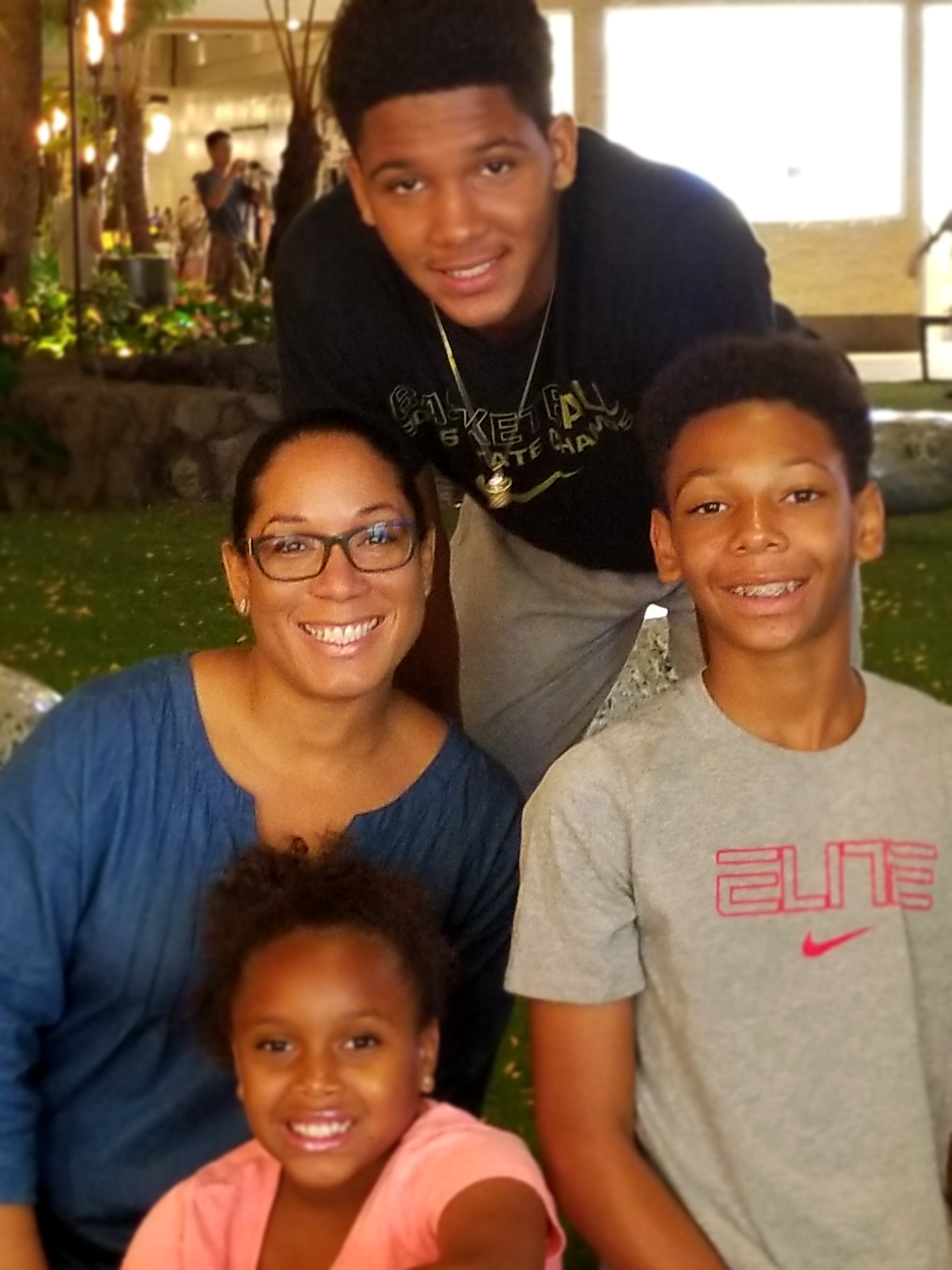 African american family photo mom and kids